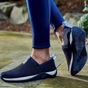 New In Box Ryka Trail Knit Slip-On Black Echo Ease Cool Tones Size 8W